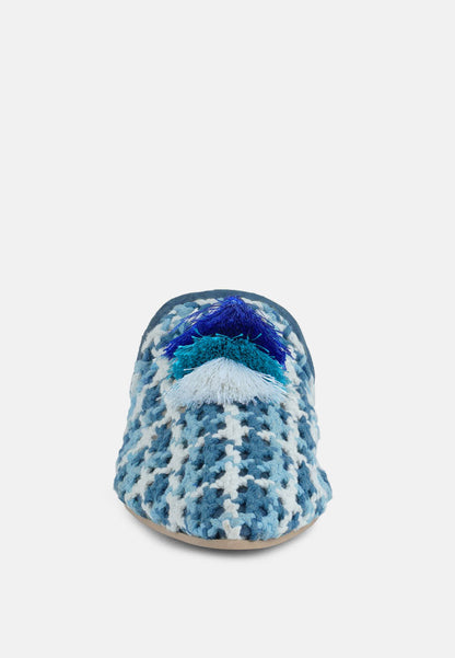 Mariana Woven Flat Mules With Tassels