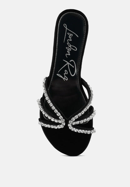 Mezzie Diamante Embellished Flat Sandals