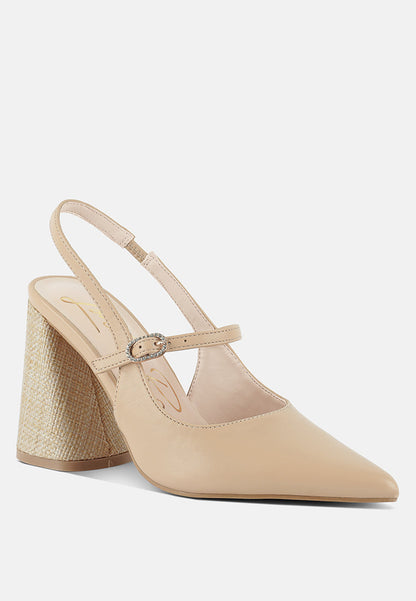 Nougat Flared Heel Party Sandals