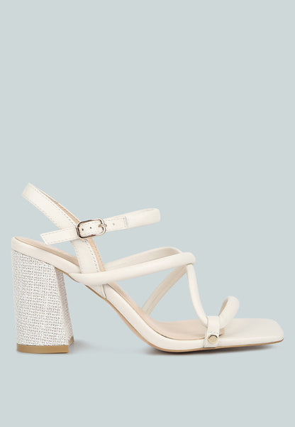Artha Open Square Toe Block Heel Sandals