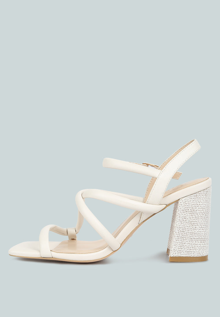 Artha Open Square Toe Block Heel Sandals