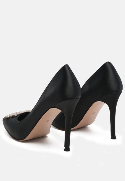 Prisca High Heel Brooch Detail Pumps