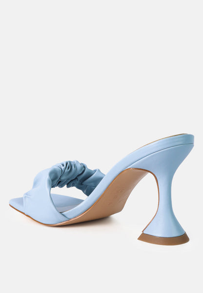 Rebel Ruched Straps Spool Heel Sandals