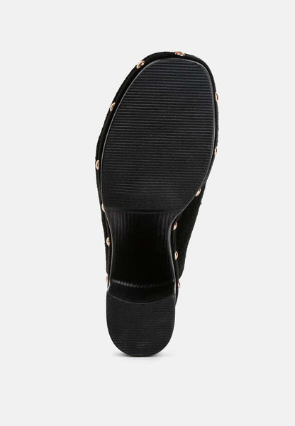 Riley Genuine Suede Platform Clogs