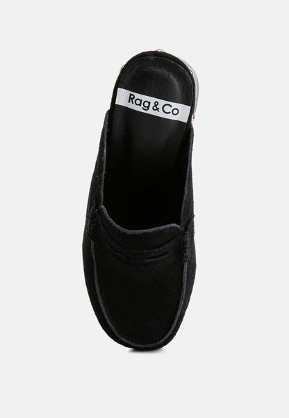 Riley Genuine Suede Platform Clogs