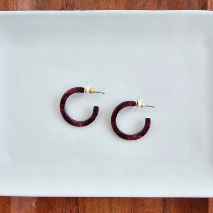 Cam Mini Hoops - Maroon