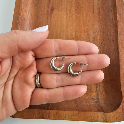 Luxe Selena Hoops - Mini - Silver