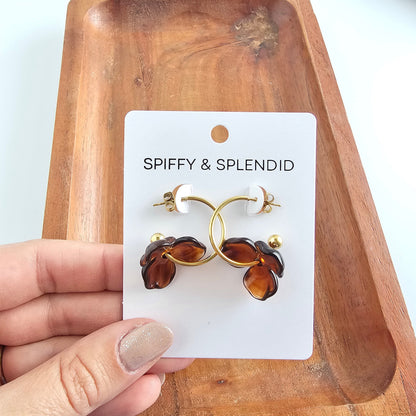 Magnolia Hoops - Amber