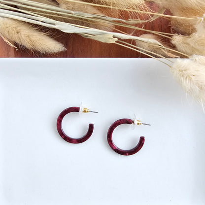 Cam Mini Hoops - Maroon