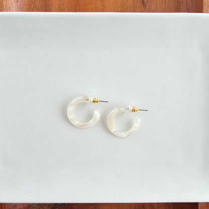 Micro Cam Mini Hoops - Ivory