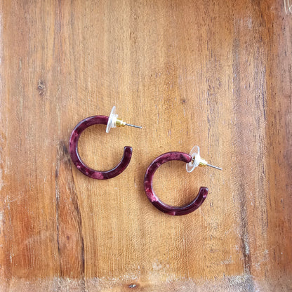 Cam Mini Hoops - Maroon