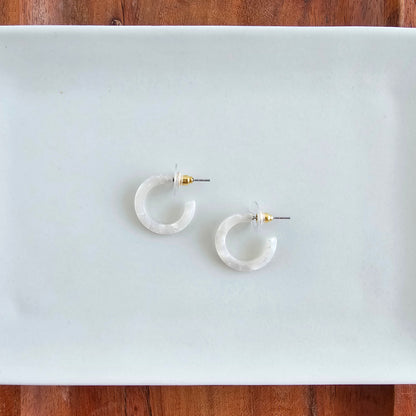Micro Cam Mini Hoops - Cream