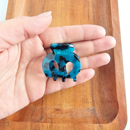 Claire Hair Claw Trio - Blue Tortoise, Snow Tortoise, and Fuchsia Tortoise