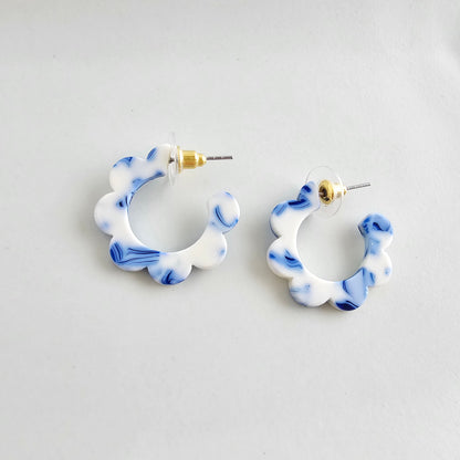 Flora Mini Hoops - Greek Goddess Blue