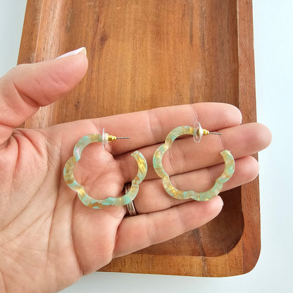 Posey Hoops - Champagne Mint
