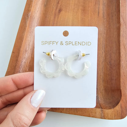 Flora Mini Hoops - Opalite