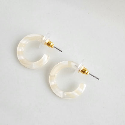 Micro Cam Mini Hoops - Ivory