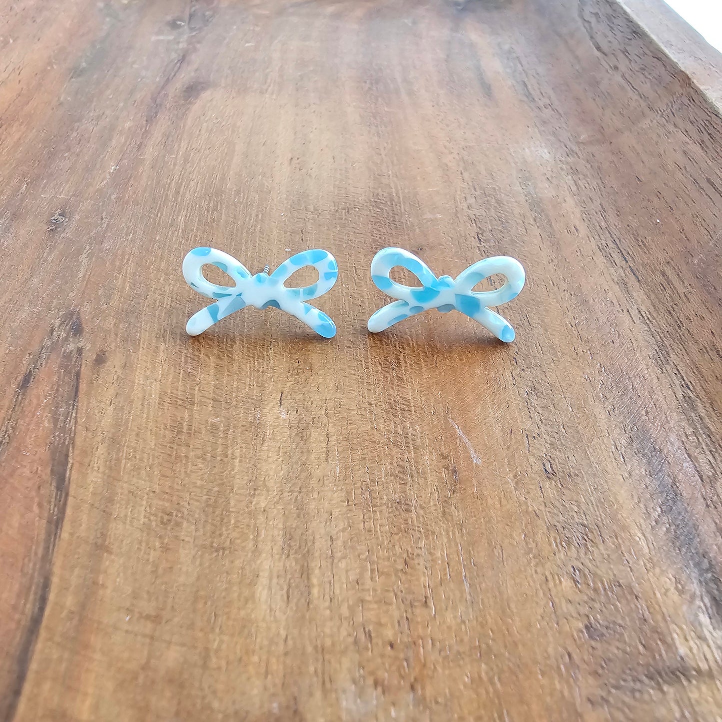 Bowie Studs - Pastel Blue Dot