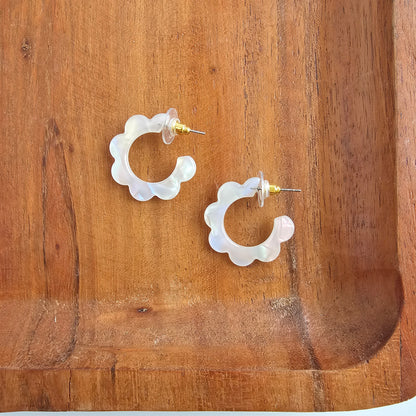 Flora Mini Hoops - Opalite