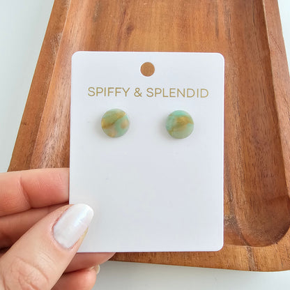 Gia Studs - Champagne Mint