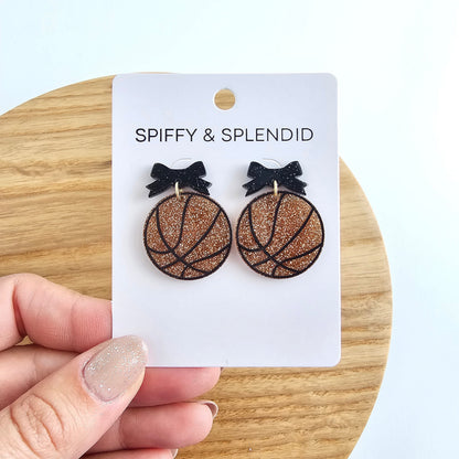 Bow Basketball Earrings