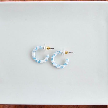Micro Cam Mini Hoops - Pastel Blue Dot