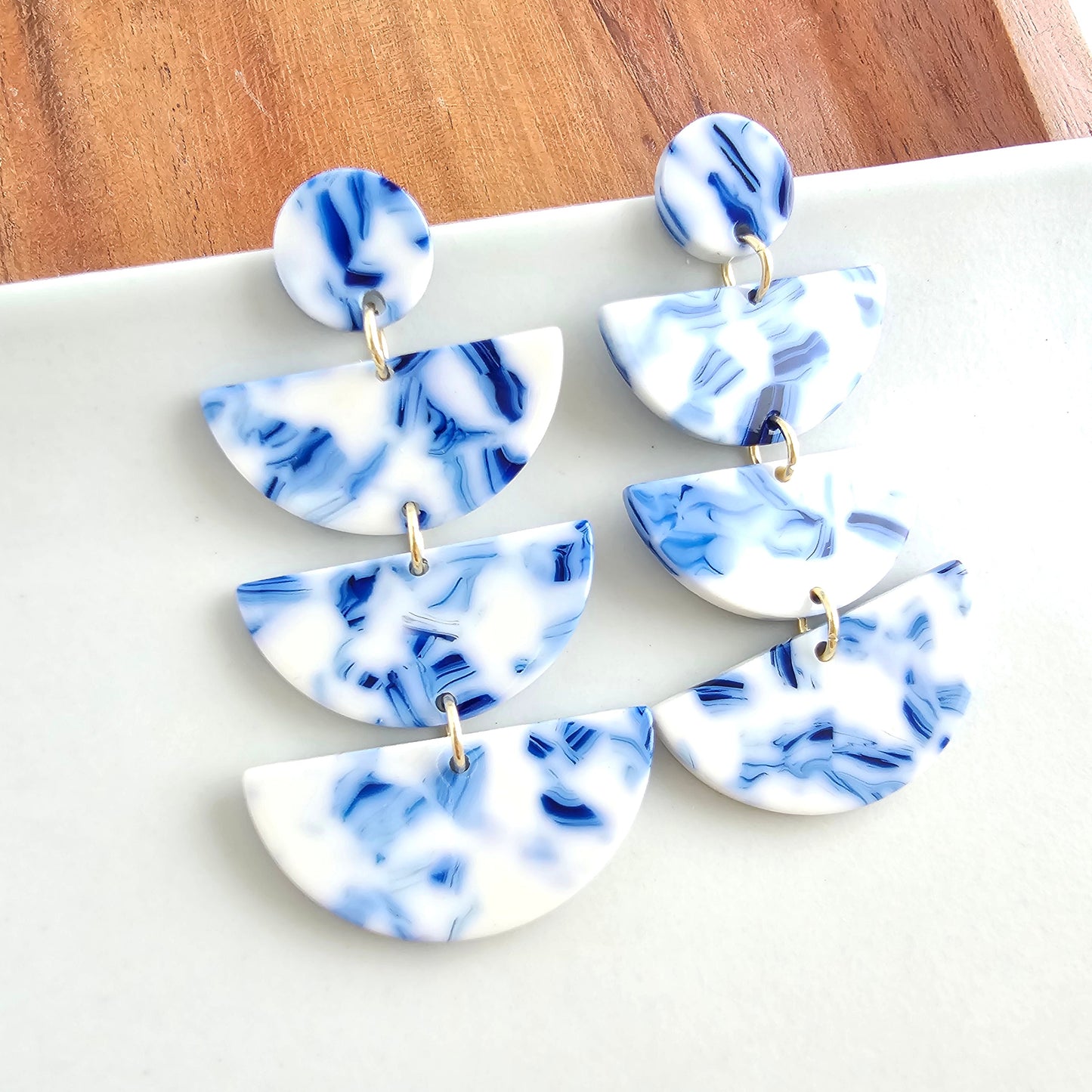 Kennedy Earrings - Greek Goddess Blue