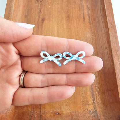 Bowie Studs - Pastel Blue Dot