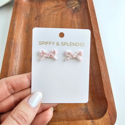 Bowie Studs - Powder Pink Dot