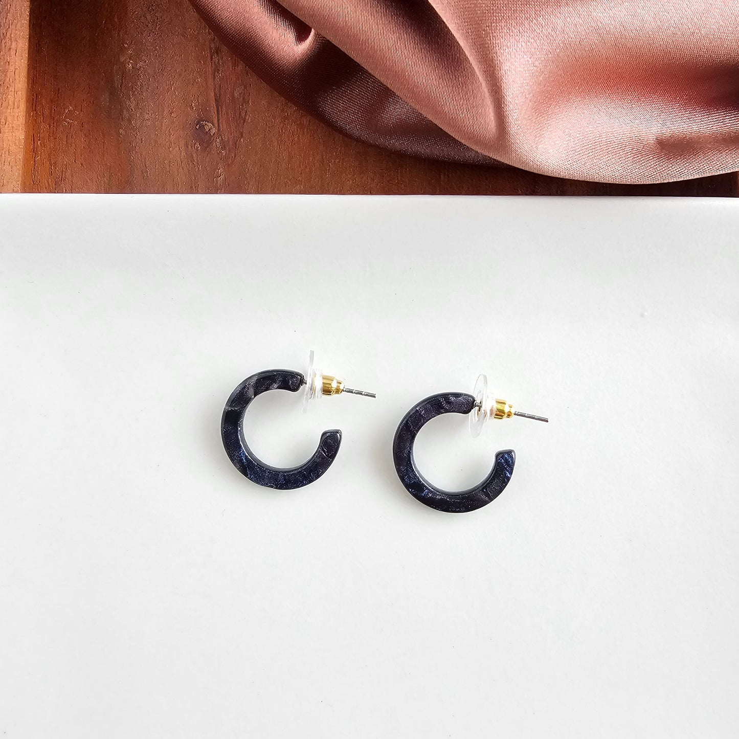 Micro Cam Mini Hoops - Midnight Shimmer