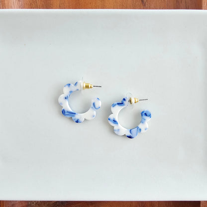 Flora Mini Hoops - Greek Goddess Blue