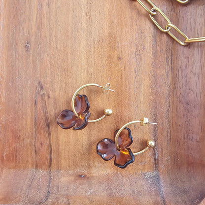 Magnolia Hoops - Amber