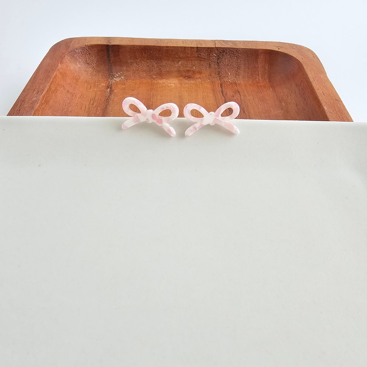 Bowie Studs - Powder Pink Dot