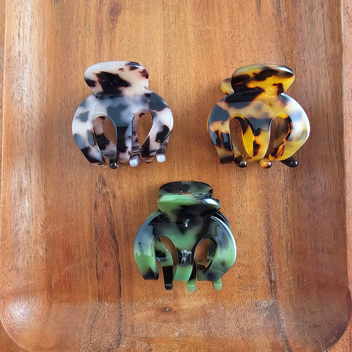 Claire Hair Claw Trio - Olive Tortoise, Blonde Tortoise, and Tortoise
