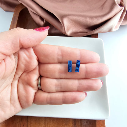 Mini Bella Bar Studs - Navy