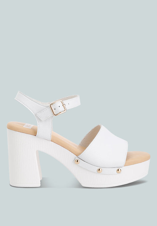 Sawor Recycled Leather High Block Sandals