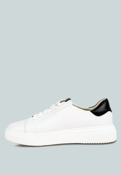 Schick Lace Up Leather Sneakers