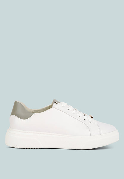 Schick Lace Up Leather Sneakers