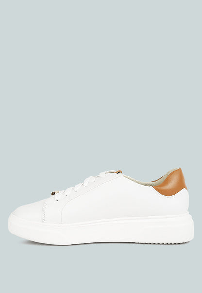 Schick Lace Up Leather Sneakers