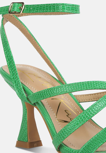 Serling Croc Spool Heel Sandals