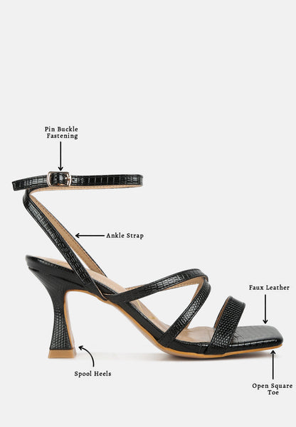 Serling Croc Spool Heel Sandals