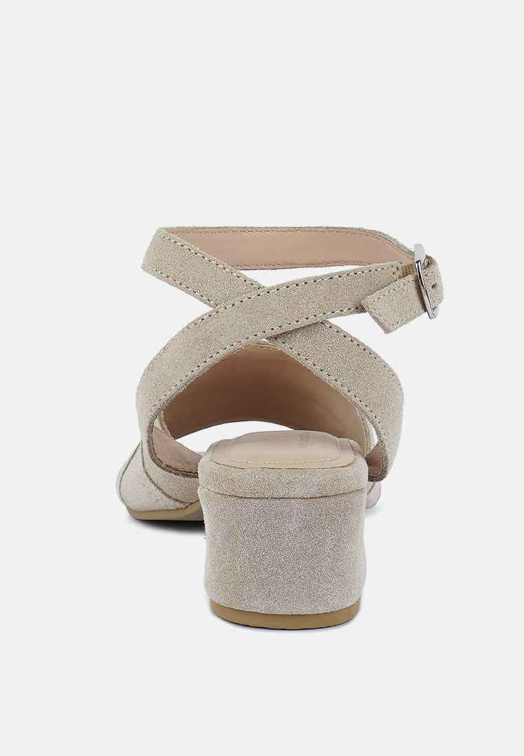 Sigrid Fine Suede Block Heeled Sandal