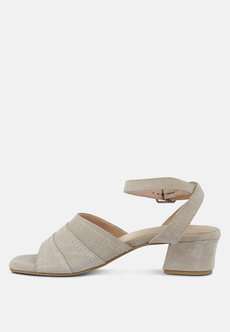 Sigrid Fine Suede Block Heeled Sandal