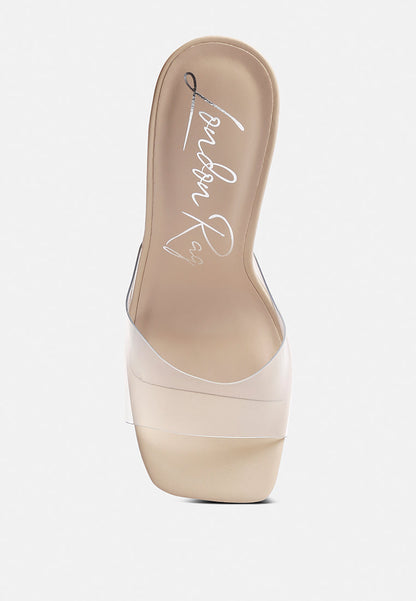 Skyhigh Clear Strap Block Heel Sandals